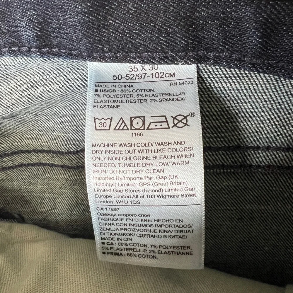 Banana Republic Slim Fit Dark Wash Stretch Jeans Mens 35x30 Straight Leg‎